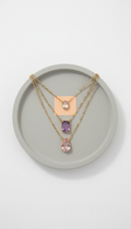 Collier pendentif pierres superposées